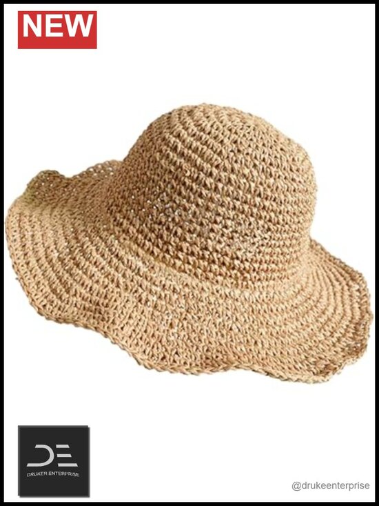 Handmade Straw Floppy Bucket Sun Hat with Detachable Chin Strap main image 5